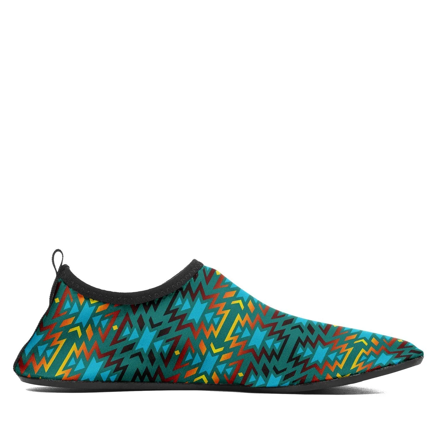 Fire Colors and Turquoise Teal Sockamoccs Slip On Shoes